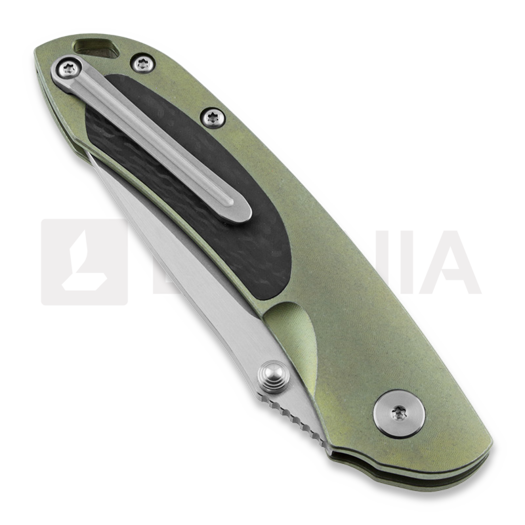 Coltello pieghevole Bestech Junzi - Blastwash + Satin - Titanium, verde