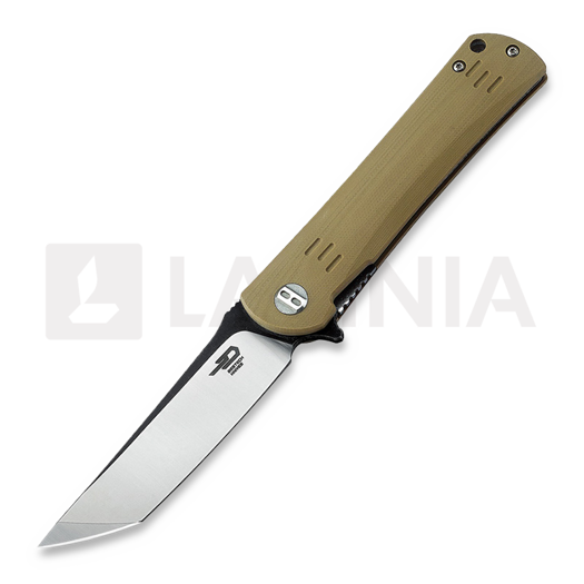 Bestech Kendo - Blackwash + Satin - G10 összecsukható kés, beige