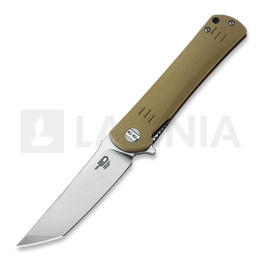Bestech Kendo - Stonewash + Satin - G10 sulankstomas peilis, beige