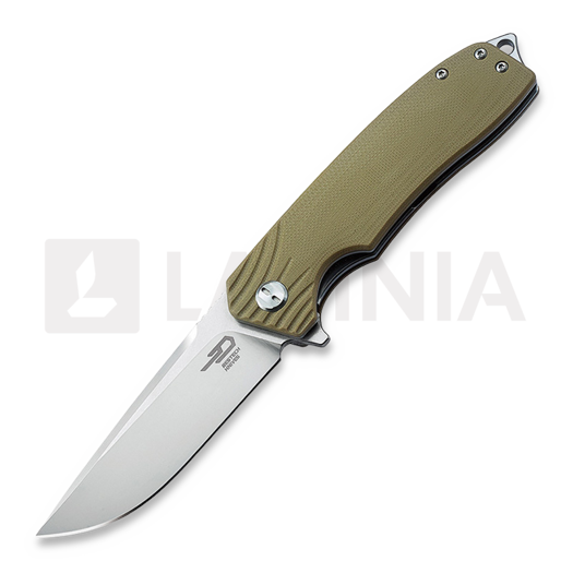Bestech Lion - Stonewash + Satin - G10 foldekniv, beige