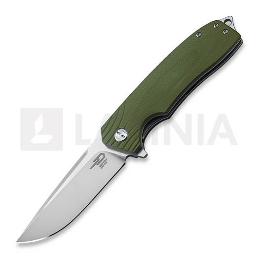 Bestech Lion - Stonewash + Satin - G10 접이식 나이프, 초록