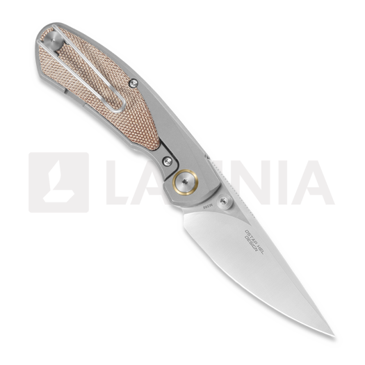 Bestech Lito, Grey Titanium/Natural Canvas Micarta, Satin