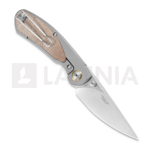 Bestech Lito, Grey Titanium/Natural Canvas Micarta, Satin