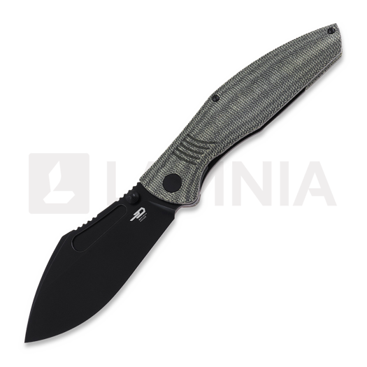 Navaja Bestech Lockness - Blackwash - Black Canvas Micarta