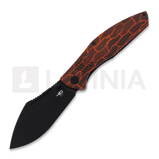 Bestech Lockness - Blackwash - G10 접이식 나이프, 검정, 주황