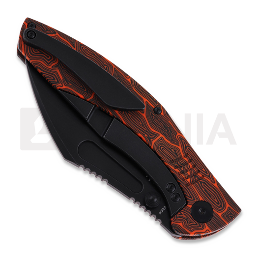 Bestech Lockness - Blackwash - G10 sulankstomas peilis, juoda, oranžinėnge
