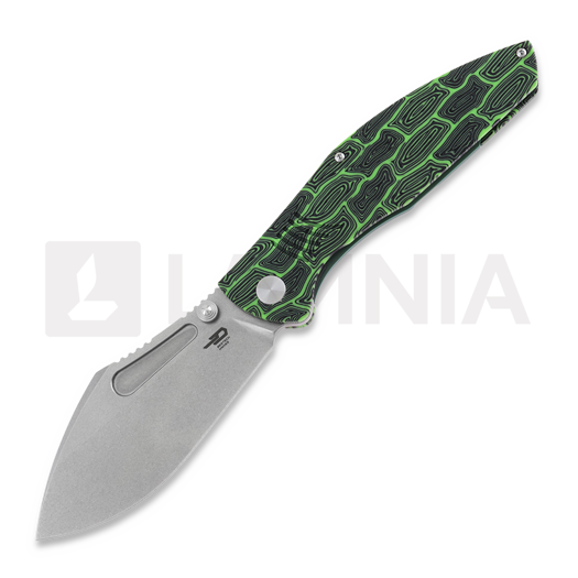 Bestech Lockness - Stonewash - G10 접이식 나이프, 검정, 초록