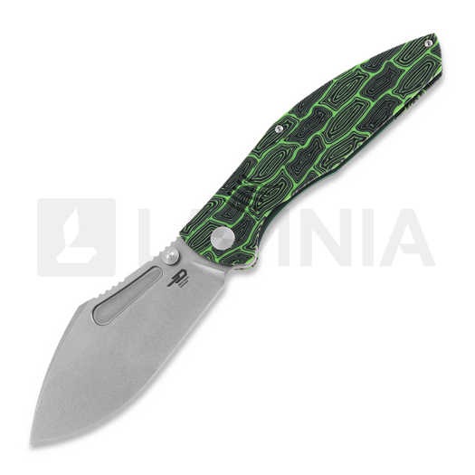 Bestech Lockness - Stonewash - G10 összecsukható kés, fekete, zöld