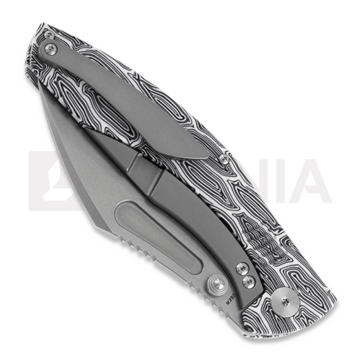 Bestech Lockness - Stonewash - G10 kääntöveitsi, musta, valkoinen