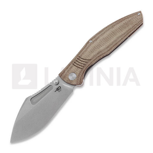 Bestech Lockness - Stonewash - Natural Canvas Micarta 접이식 나이프