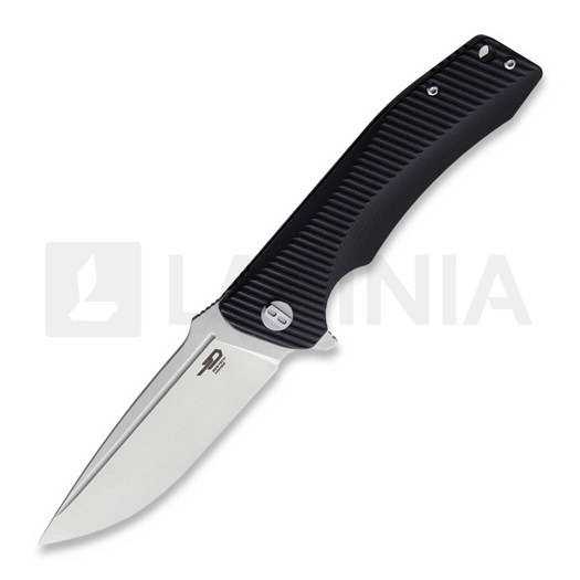 Bestech Mako - Stonewash + Satin - G10 folding knife, black