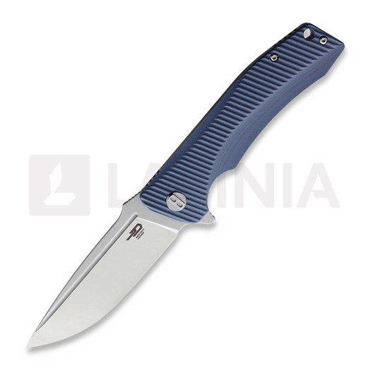 Bestech Mako - Stonewash + Satin - G10 kääntöveitsi, harmaa