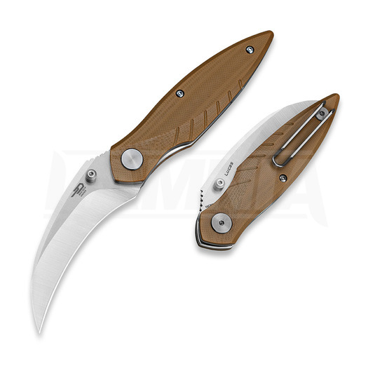 Bestech Mantidae - Satin + Stonewash - G10 סכין מתקפלת, חום
