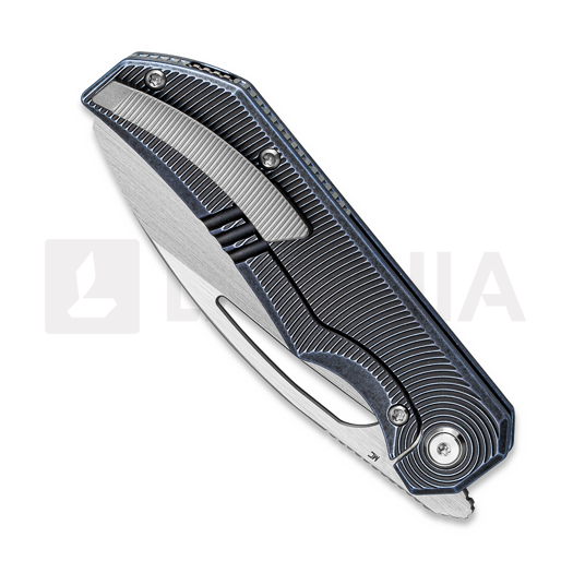 Bestech Mini Taipan - Hand Satin - Titanium folding knife, Black Blue