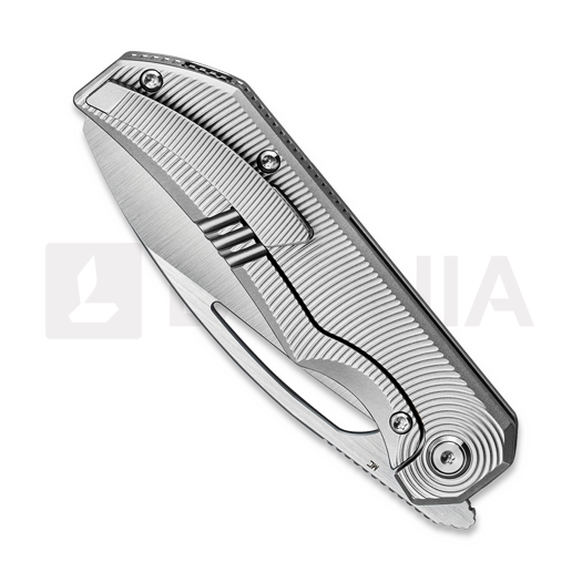 Bestech Mini Taipan - Vertical Satin+Flat Satin - Titanium kääntöveitsi, Beadblasted