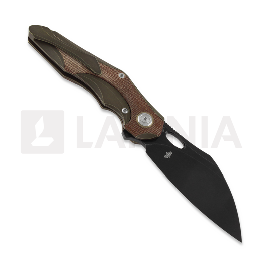 Bestech Nogard - Blackwash - Natural Canvas Micarta sulankstomas peilis, bronzed