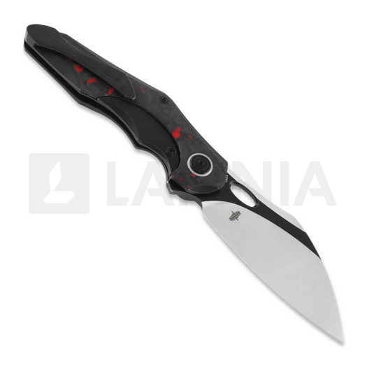 Bestech Nogard - Blackwash + Satin - Black Red Marble CF sulankstomas peilis, juoda
