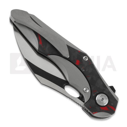 Zavírací nůž Bestech Nogard - Blackwash + Satin - Black Red Marble CF, šedá