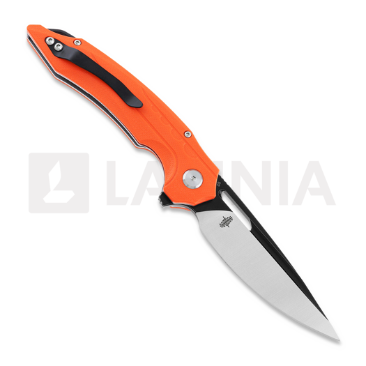 Zav&iacute;rac&iacute; nůž Bestech Ornetta - Blackwash + Satin - G10, oranžov&aacute;