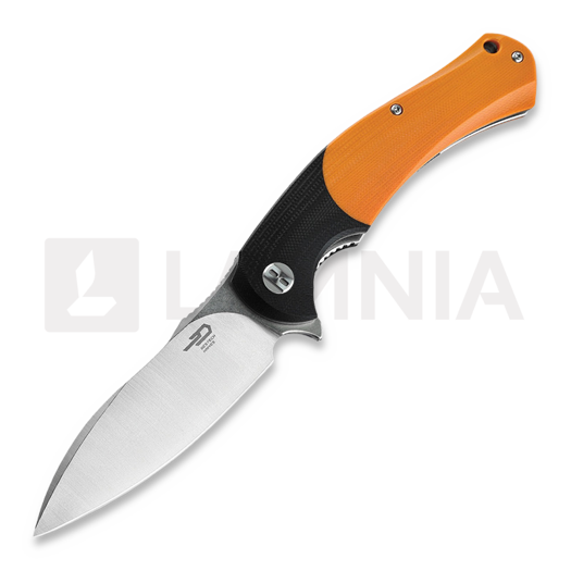 Складной нож Bestech Penguin - Stonewash + Satin - G10, оранжевый, чёрный