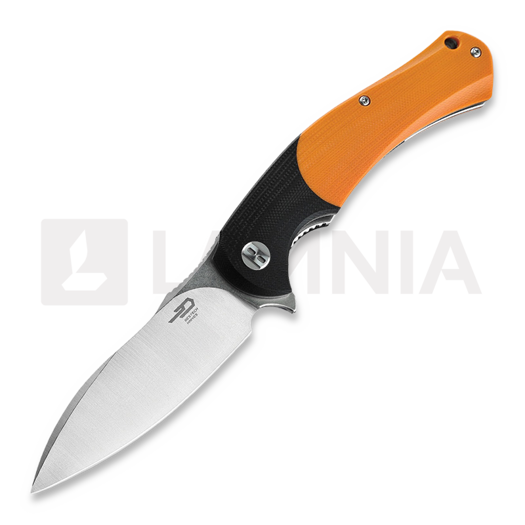 Skladací nôž Bestech Penguin - Stonewash + Satin - G10, oranžová, čierna