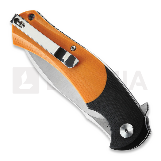 Bestech Penguin - Stonewash + Satin - G10 kääntöveitsi, oranssi, musta