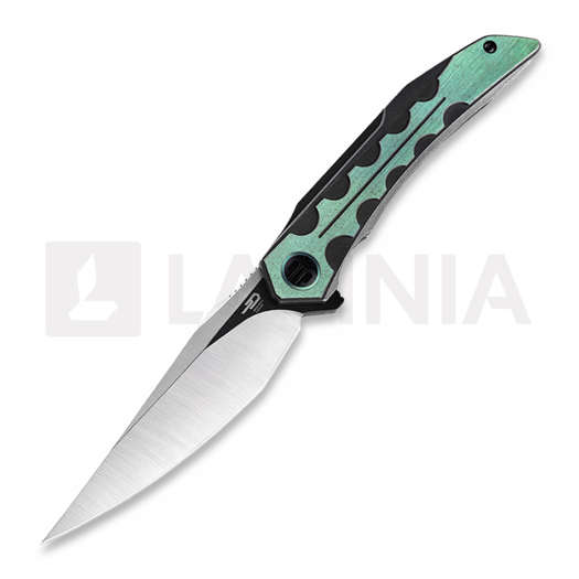 Bestech Samari - Blackwash + Satin - Titanium kääntöveitsi, vihreä, musta