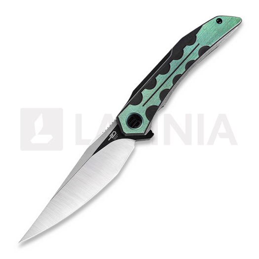 Nóż składany Bestech Samari - Blackwash + Satin - Titanium, zielona, czarny