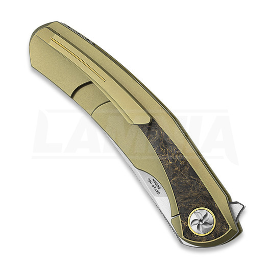 Coltello pieghevole Bestech Sambac - Stonewash + Satin - Titanium + Fat Carbon