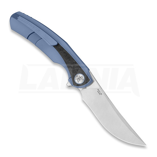 Coltello pieghevole Bestech Sambac - Stonewash + Satin - Titanium + Marble CF, blu