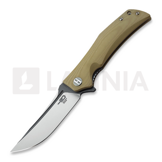 Navalha Bestech Scimitar - Grey + Satin - G10, beige