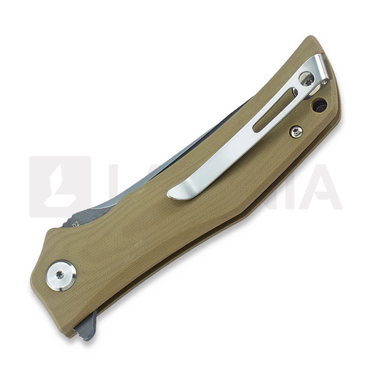 Bestech Scimitar - Grey + Satin - G10 kääntöveitsi, beige