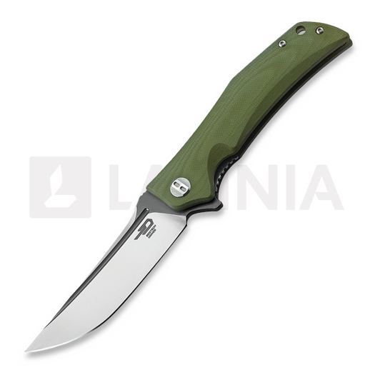 Briceag Bestech Scimitar - Grey + Satin - G10, verde