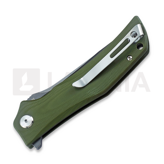 Zavírací nůž Bestech Scimitar - Grey + Satin - G10, zelená