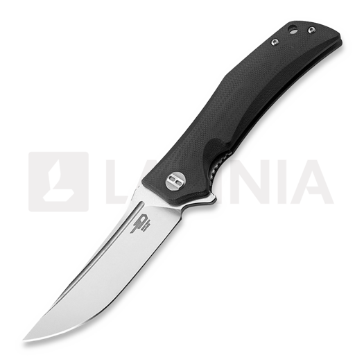Bestech Scimitar - Stonewash + Satin - G10 összecsukható kés, fekete