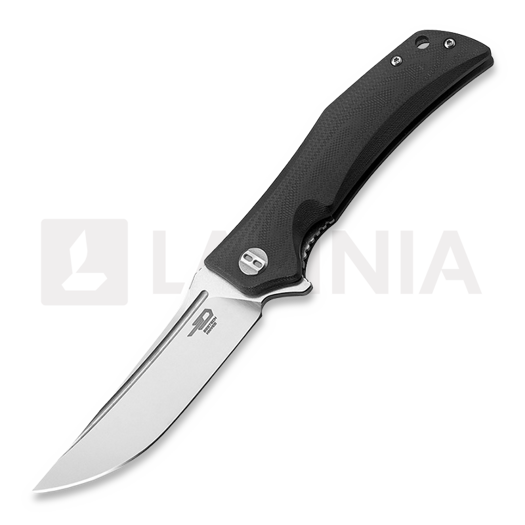 Bestech Scimitar - Stonewash + Satin - G10 접이식 나이프, 검정