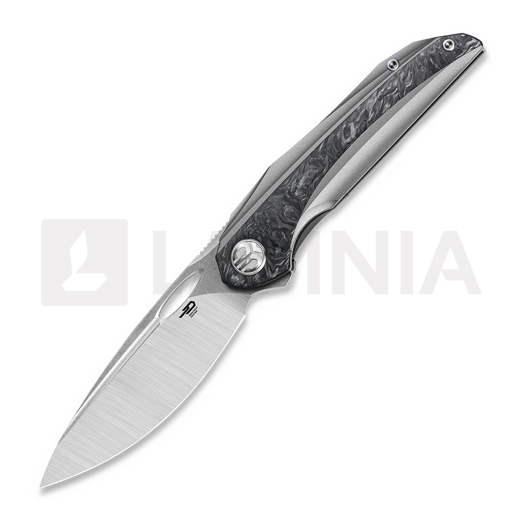 Bestech Senu - Satin + Stonewash - Titanium w/Marble CF kääntöveitsi