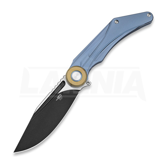Bestech Seraph - Blackwash + Satin - Titanium 접이식 나이프, 파랑