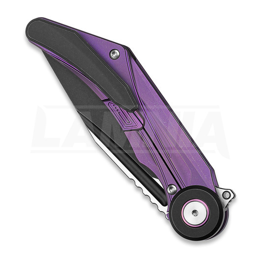 Bestech Seraph - Blackwash + Satin - Titanium sulankstomas peilis, violetinė