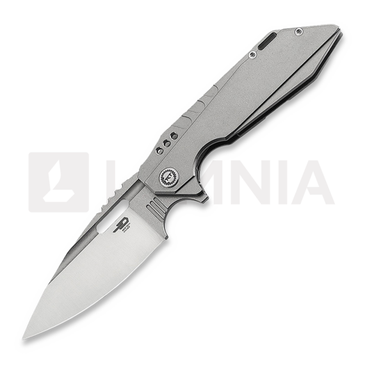 Briceag Bestech Shodan - Stonewash + Satin - Titanium, gri