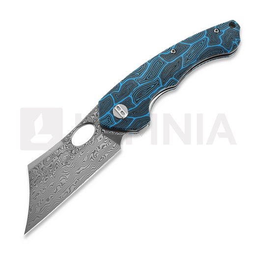 Bestech Skirmish - Damascus - G10, svart, blå