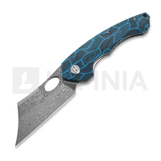 Bestech Skirmish - Damascus - G10, melns, zils