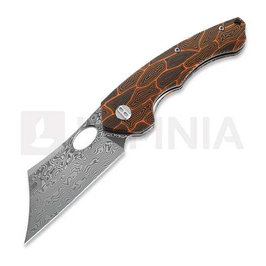 Bestech Skirmish - Damascus - G10, nero, arancione