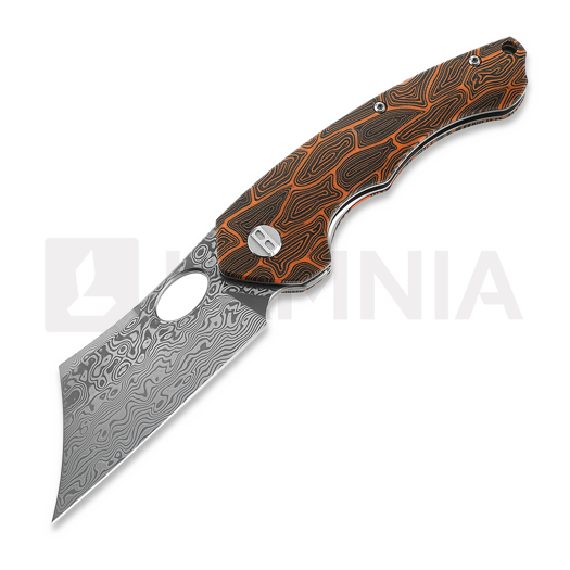 Bestech Skirmish - Damascus - G10, czarny, pomarańczowa