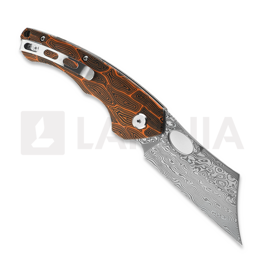 Bestech Skirmish - Damascus - G10, juoda, oranžinėnge