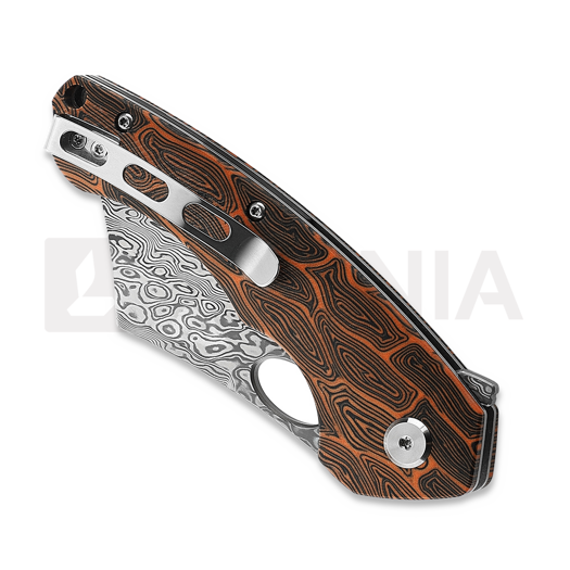 Bestech Skirmish - Damascus - G10, čern&aacute;, oranžov&aacute;