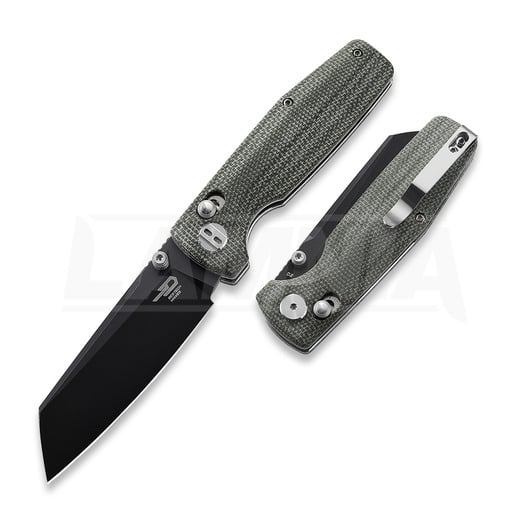 Nóż składany Bestech Slasher - Blackwash - Micarta, zielona