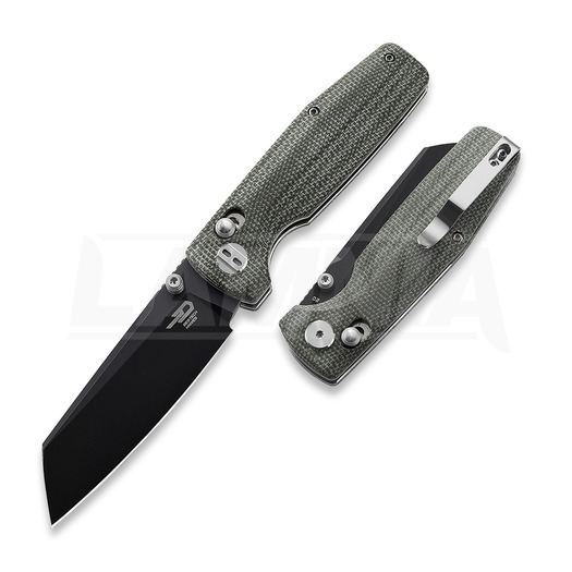 Coltello pieghevole Bestech Slasher - Blackwash - Micarta, verde