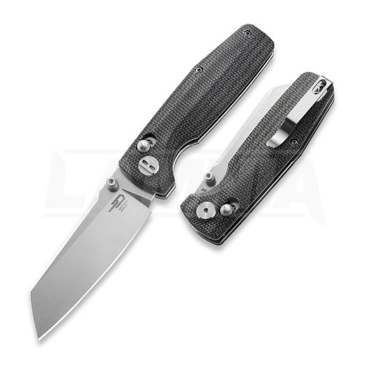 Bestech Slasher - Stonewash - Micarta sulankstomas peilis, juoda