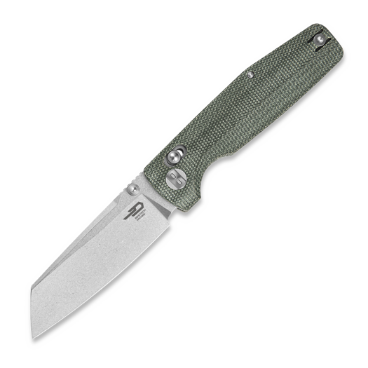 Nóż składany Bestech Slasher - Stonewash - Micarta, zielona